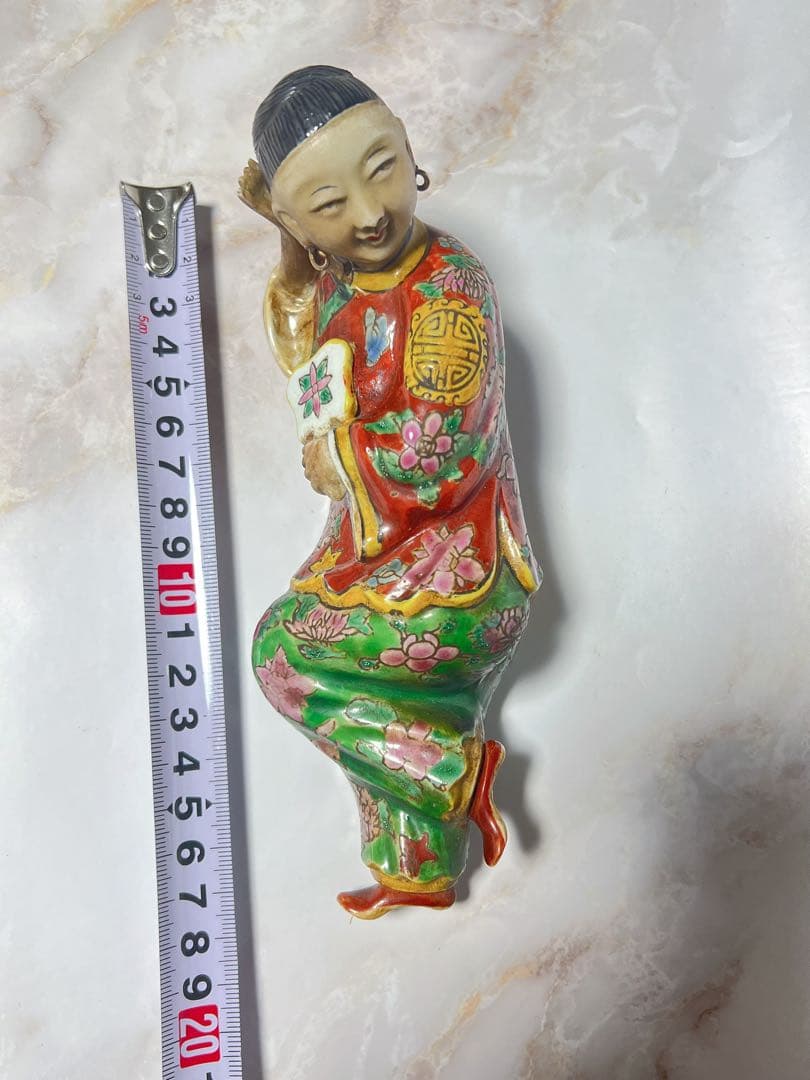 アンティーク　清時代　　置物　 唐物 骨董品 手作り　ハンドメイド　金彩　人形