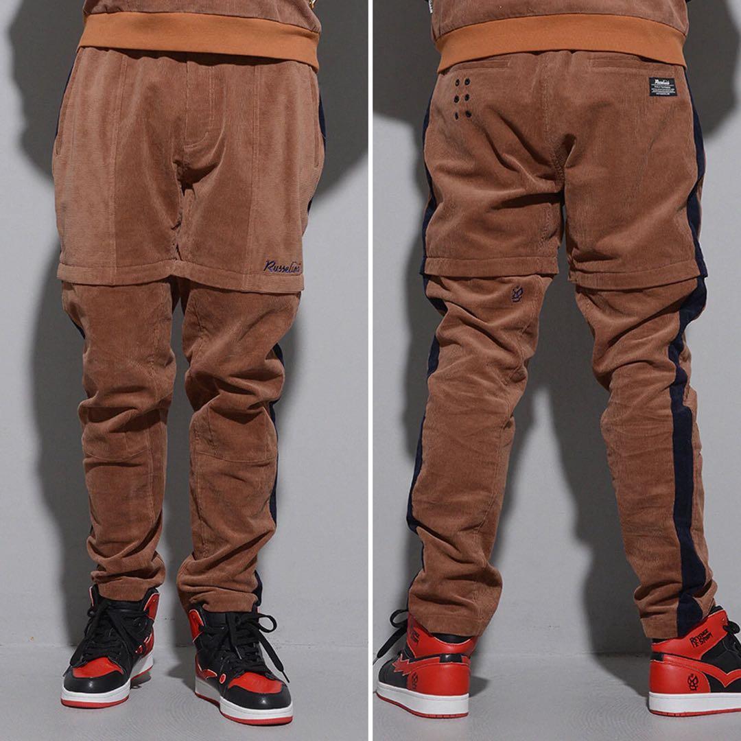 新品 ラッセルノ ゴルフ コーデュロイ コンバーティブルパンツ ブラウン 2XL