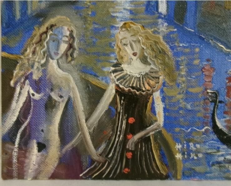 ◆織田広比古『ベネチアンブルーの夜』油彩◆検）織田広喜 宮永岳彦 高塚省吾