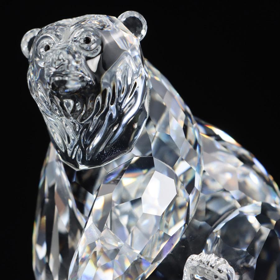 Y2435-10 スワロフスキー クリスタル グリズリー 熊 オブジェ