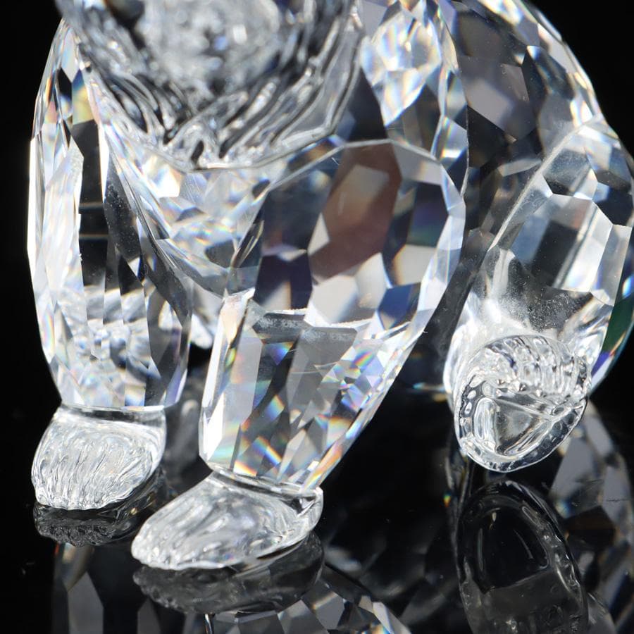 Y2435-10 スワロフスキー クリスタル グリズリー 熊 オブジェ