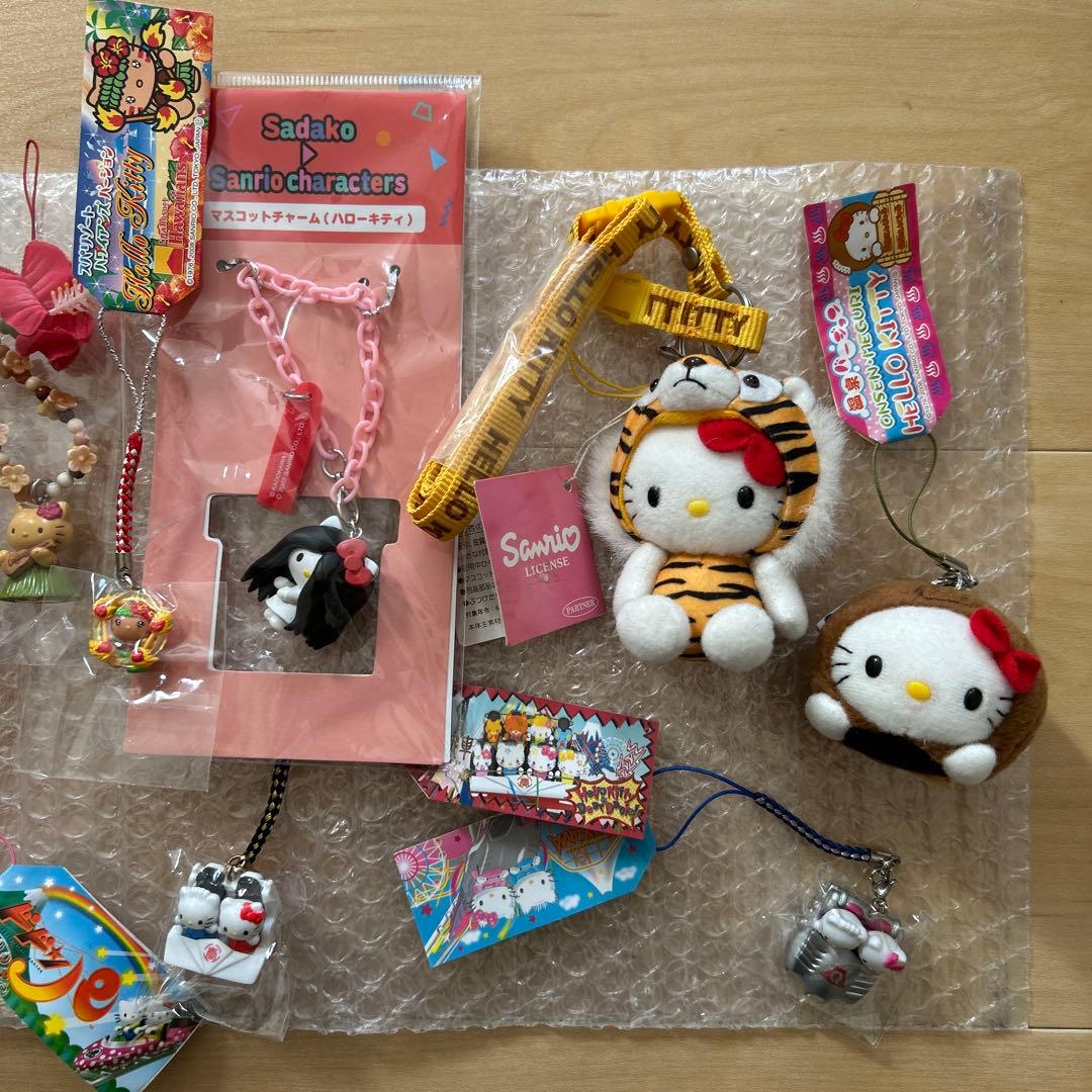 キティ　ご当地　ストラップ　マスコット　根付け　日焼け　ハワイ　ネックストラップ