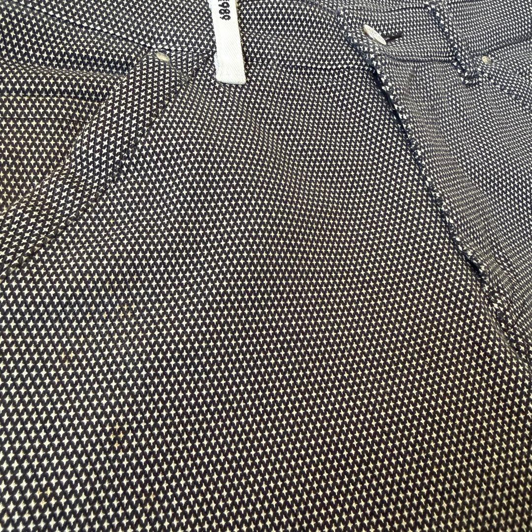 パーリーゲイツ　パンツ　総柄　グレー　M〜L相当　生地厚　コットン素材　白　4