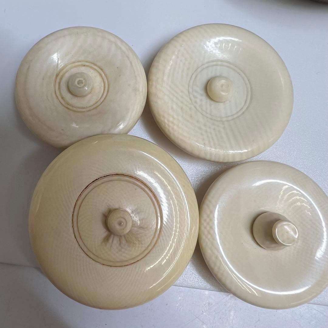 ☆茶3 茶入　極上蓋　4点セット　h9.5/9/8/6.5cm 東K7-1220