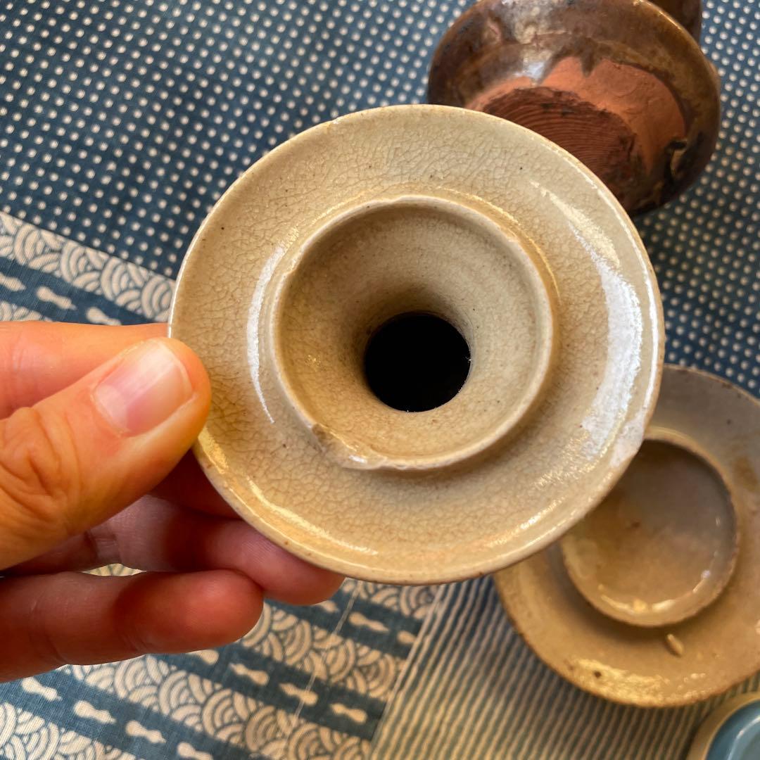 灯火器　灯台　ともしだい 灯明皿　油皿　燈明灯　古民具　たんころ　ひょうそく3客