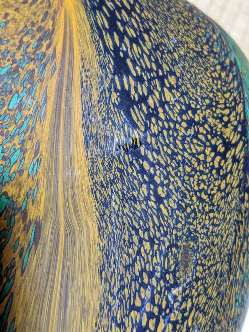 ♦岩田ガラス工芸家 岩田久利作 阿古陀形花瓶 花器 花活 美術品 骨董品