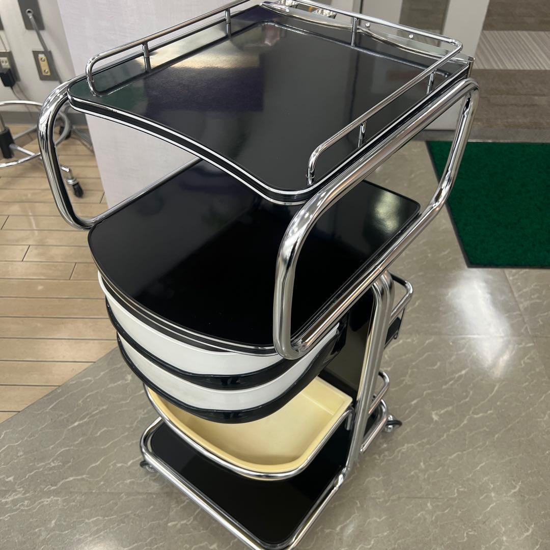 理美容用キャスター付きワゴン 2段収納