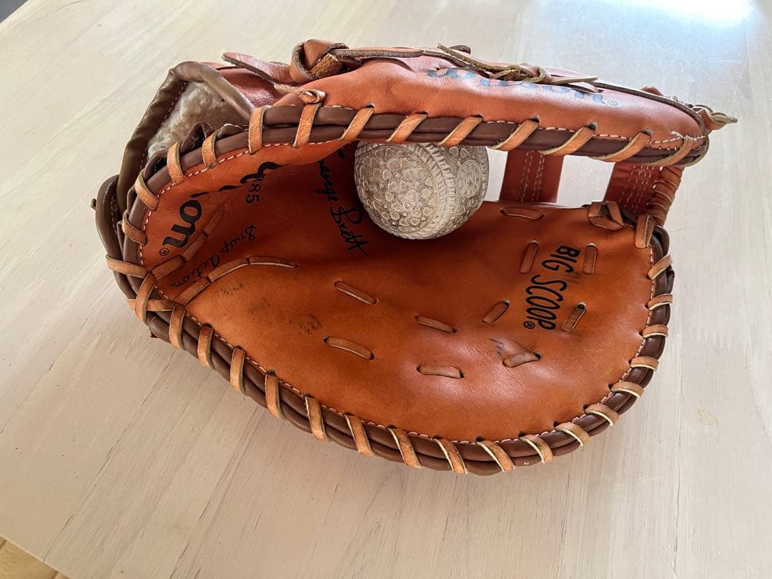 【希少】米軍沖縄Camp品WilsonA2885ヴィンテージグローブバトラー刻印