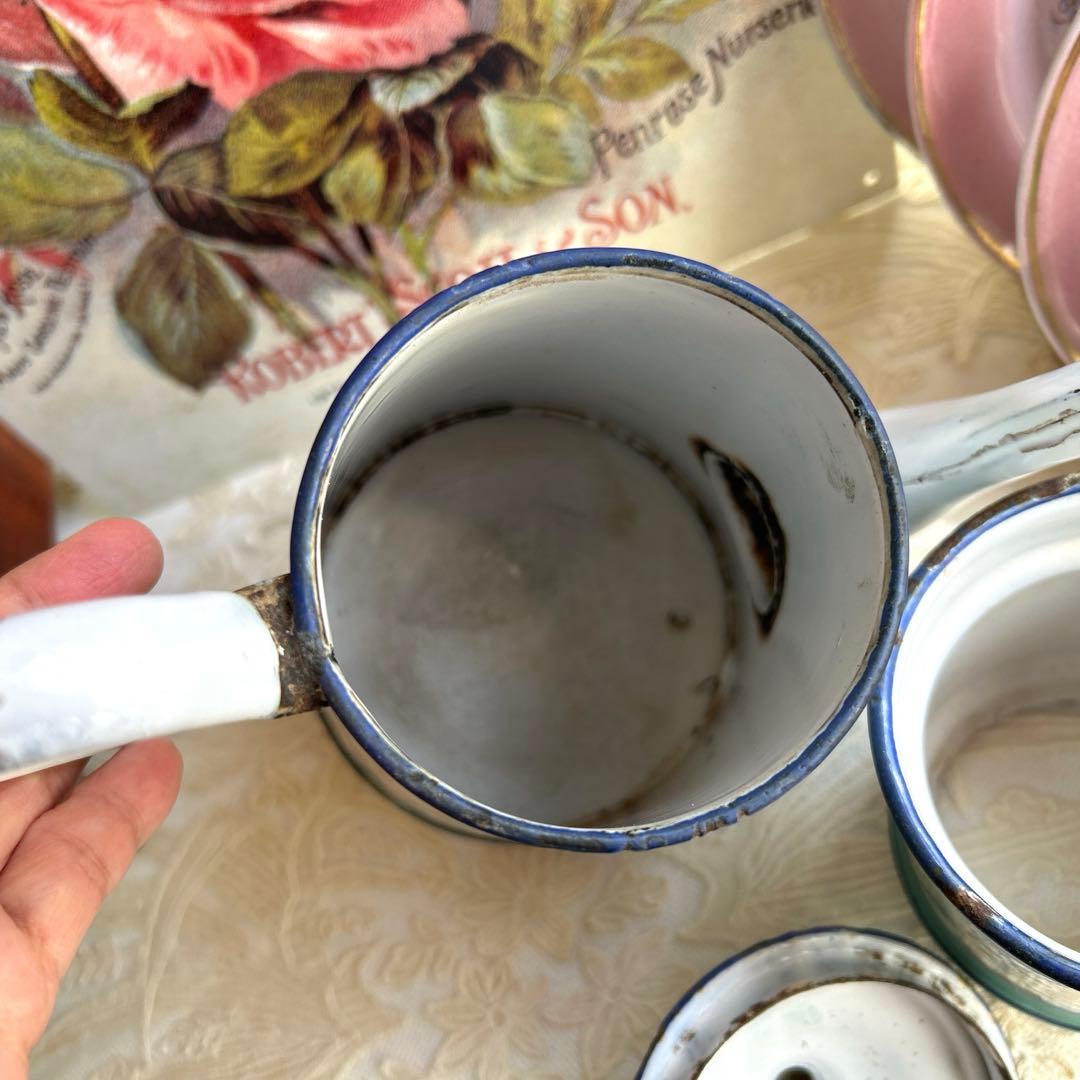 フランスアンティーク　japy スズランとビオラのコーヒーポット