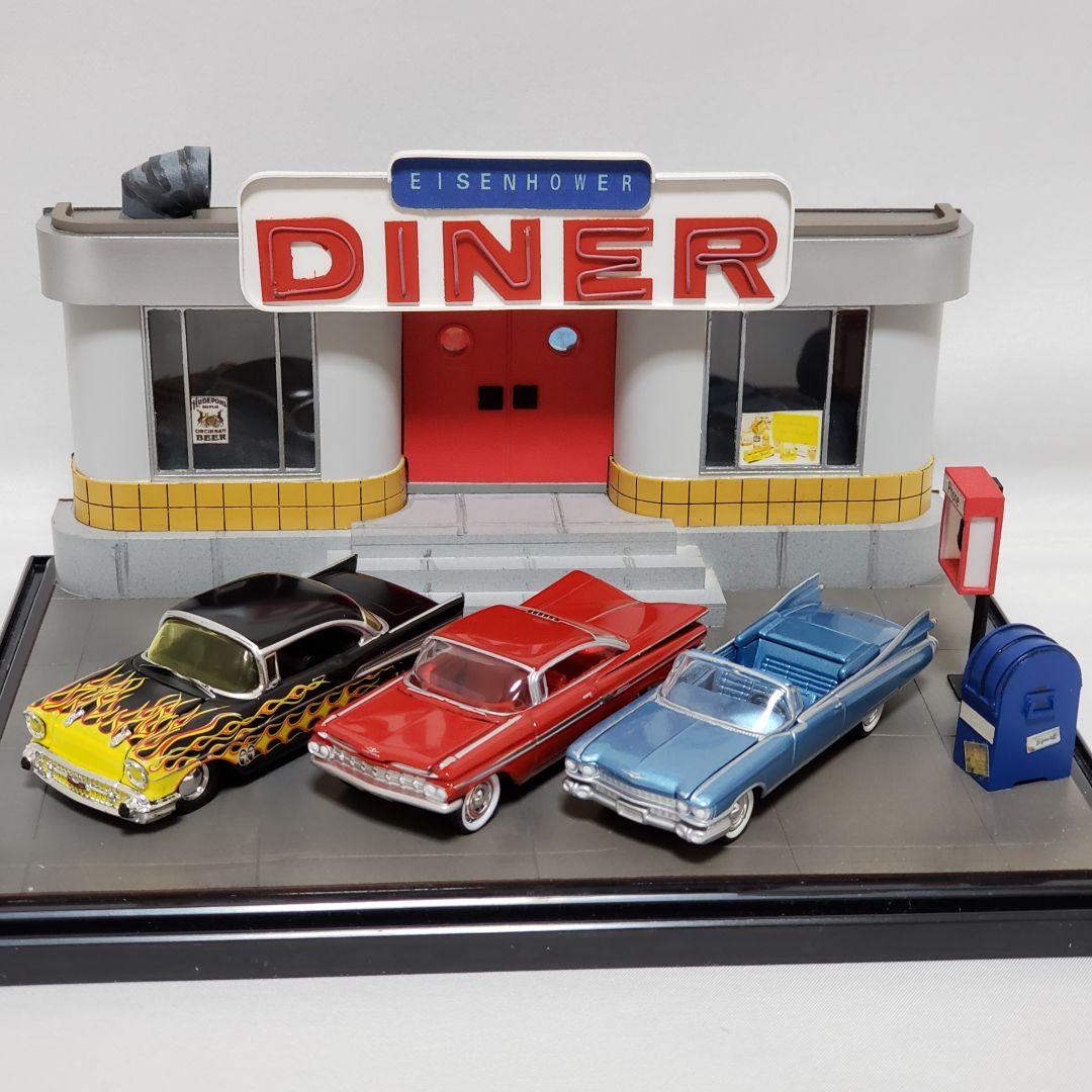 アメリカン　ダイナー　ジオラマ　ミニカーの撮影に　SNS映え♪