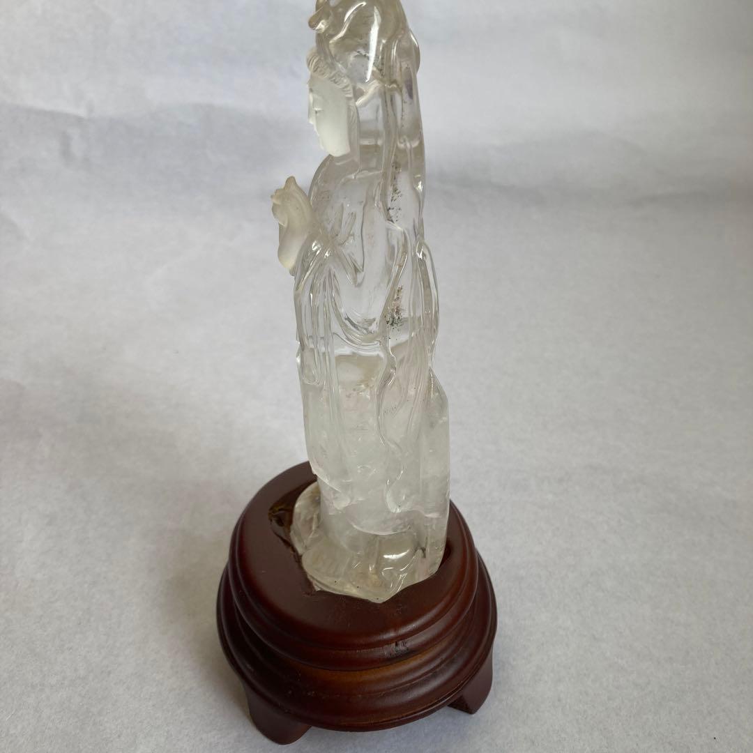 天然石　水晶　菩薩像