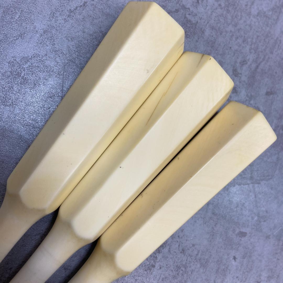 最高級品　津軽三味線用　糸巻き3本　和楽器　太棹　素六　全長約137mm