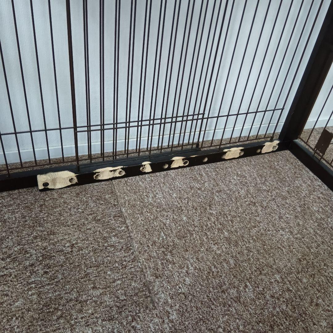 【室内のみ利用】<解体洗浄済>リッチェル 木製ペットサークル／ダークブラウン