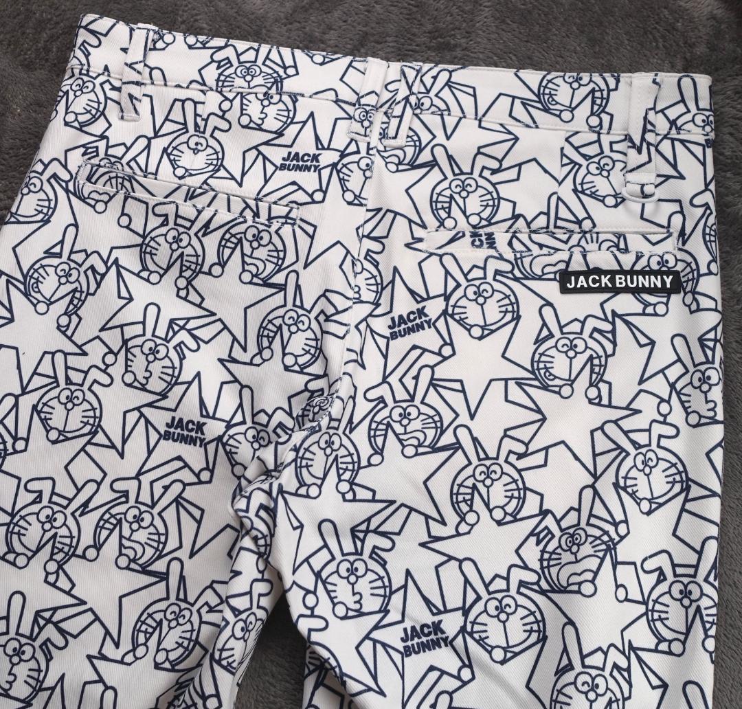 C新品 6/XL秋冬 ジャックバニー × ドラえもん 総柄 裏起毛 ゴルフパンツ