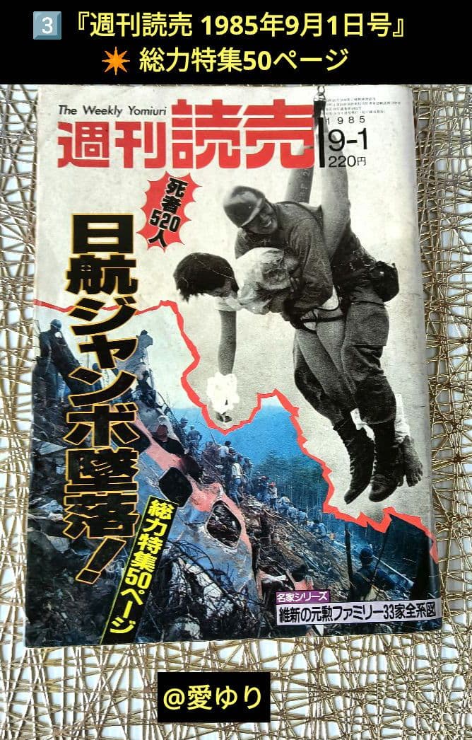 ♦日航ジャンボ機墜落事件❄️関連誌全５冊⭐御巣鷹山⭐事故調⭐ボイスレコーダー