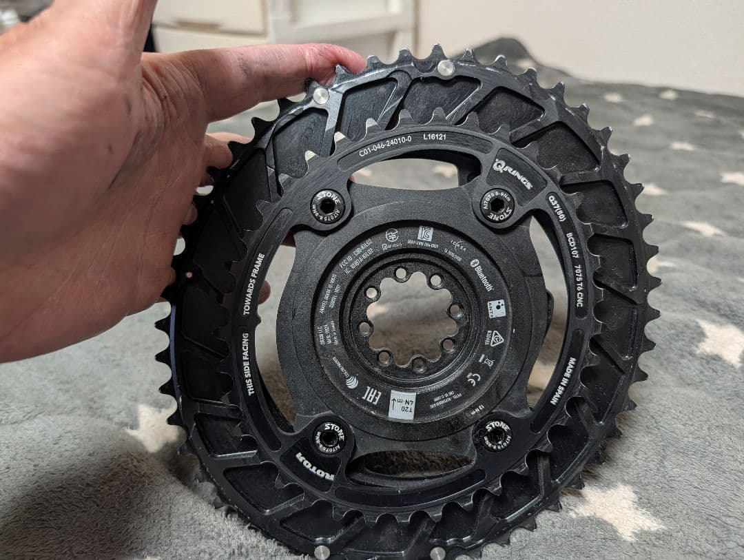 QUARQ Power Meter Spider ROTOR チェーンリング付き