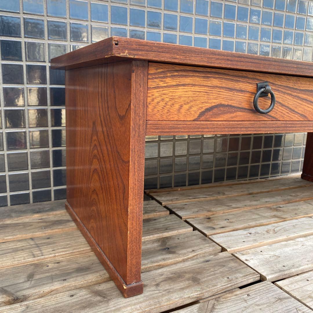 時代物 文机 木製 ローテーブル インテリア 古家具 昭和レトロ 木目 二杯