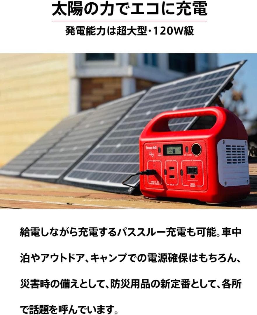 新品　SmartTap　PowerArQ　120W　ソーラーパネル　折りたたみ式