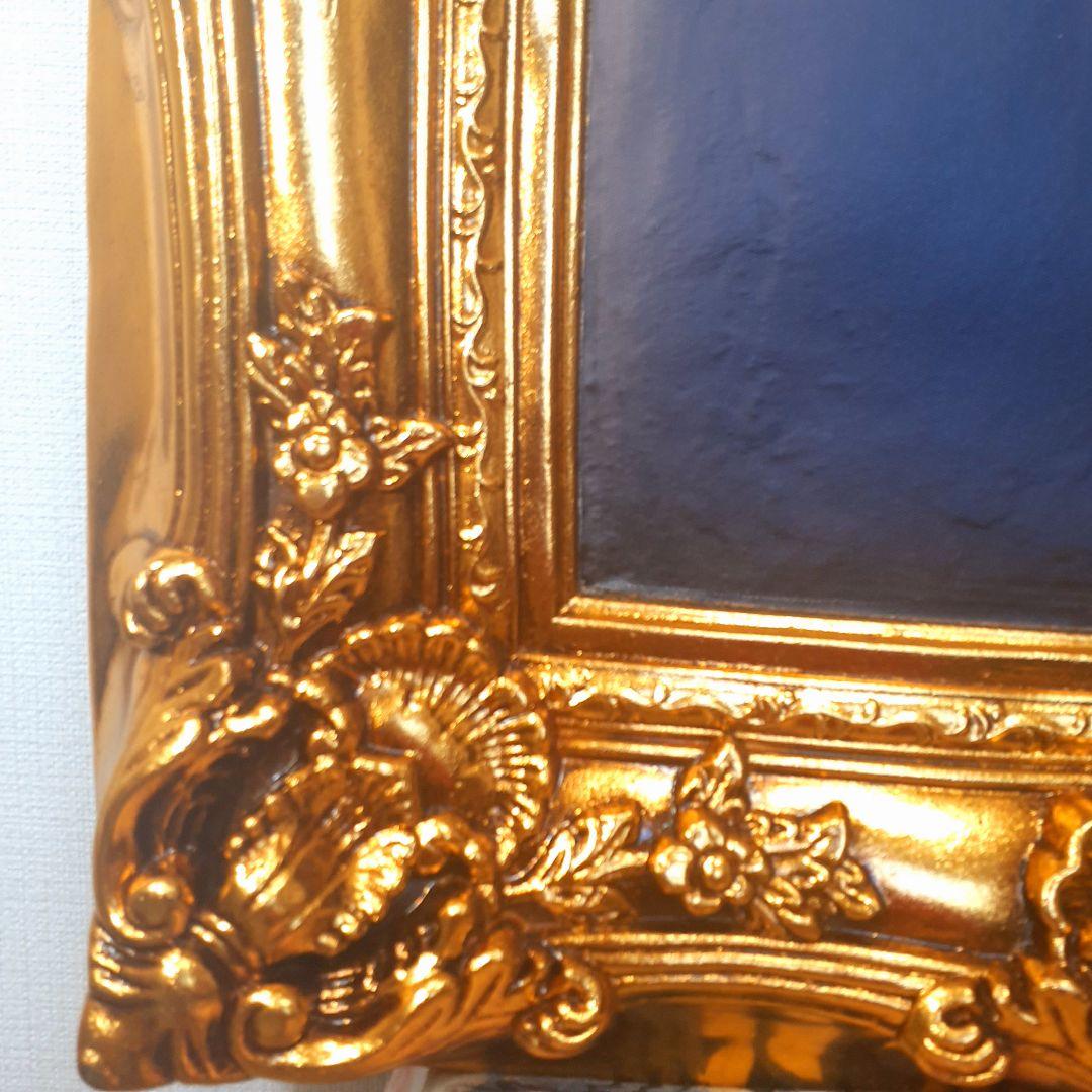 フェルメール作品　絵画　『真珠の耳飾りの少女』　良質キャンパス　豪華　金箔額縁付