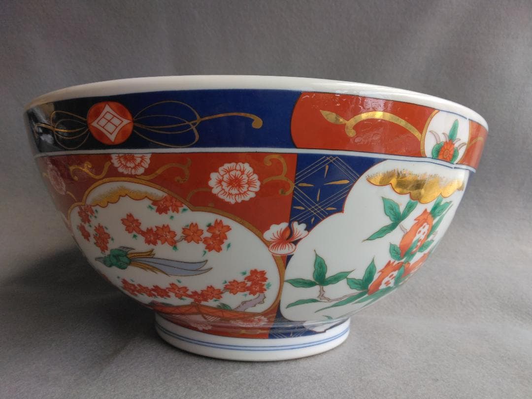 【未使用・美品】 有田焼　大鉢 庫山窯 金彩 桜・ザクロ・鳳凰