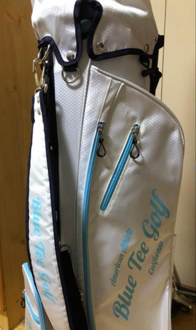 Blue Tee Golf クラシックゴルフバッグ ホワイト/ブルー