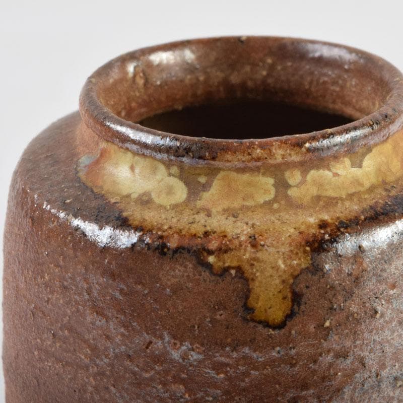 茶道具　信楽焼　清宗作　肩衝茶入　仕覆付　共箱　V　9141