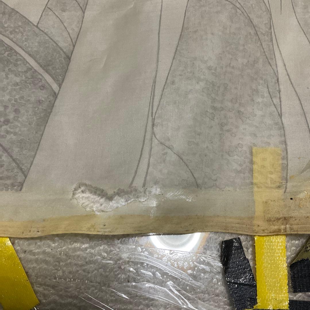 布絵　日本髪女性　【テープ痕、破れあり、折れあり】