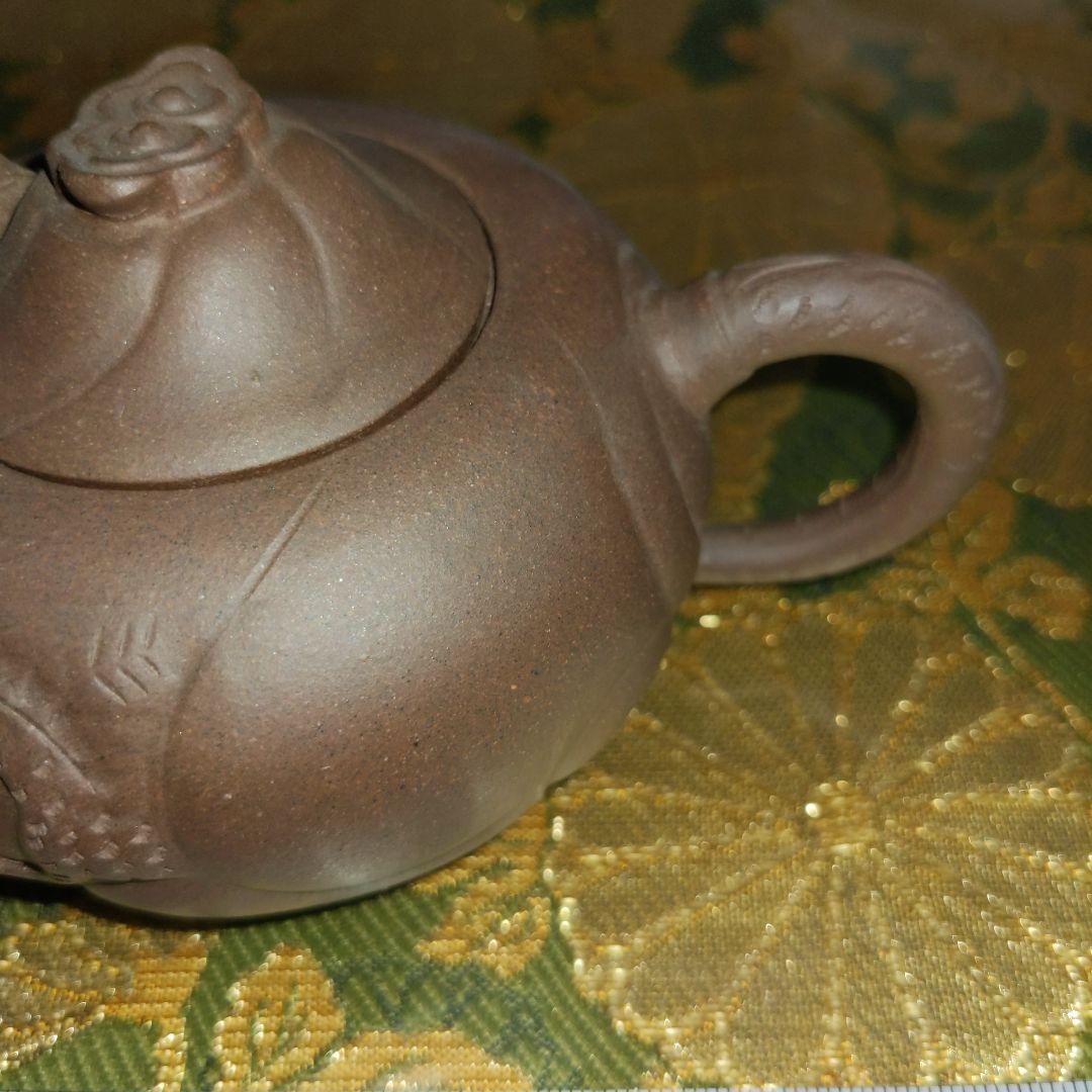 【最終価格】中国　紫砂朱泥　彫刻入　急須水滴