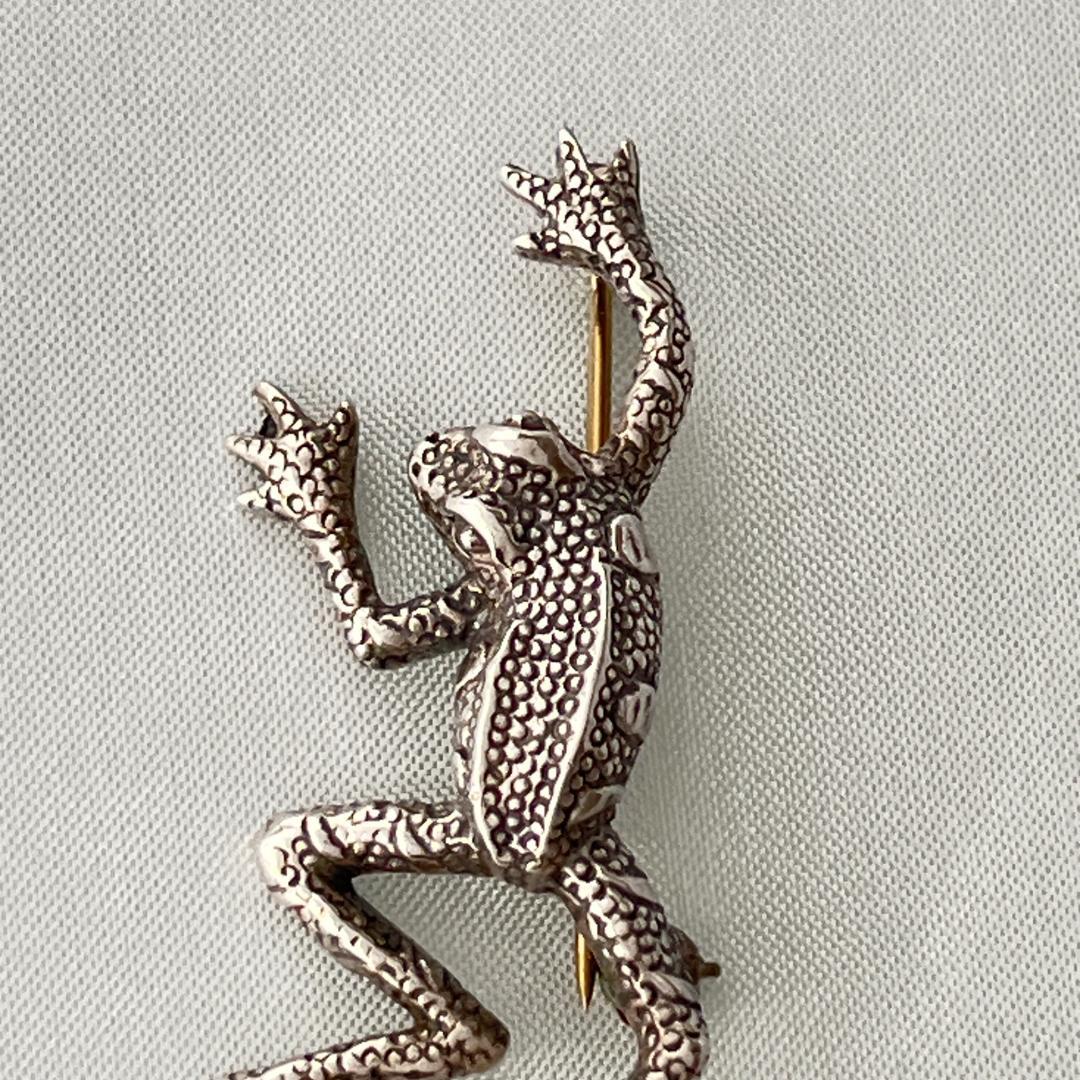 【英国】 【純銀】カエルのブローチ　ピン