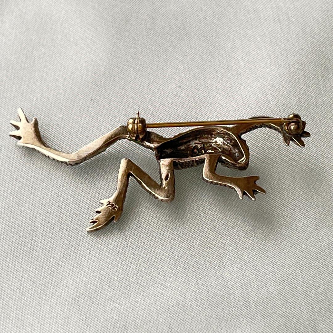 【英国】 【純銀】カエルのブローチ　ピン