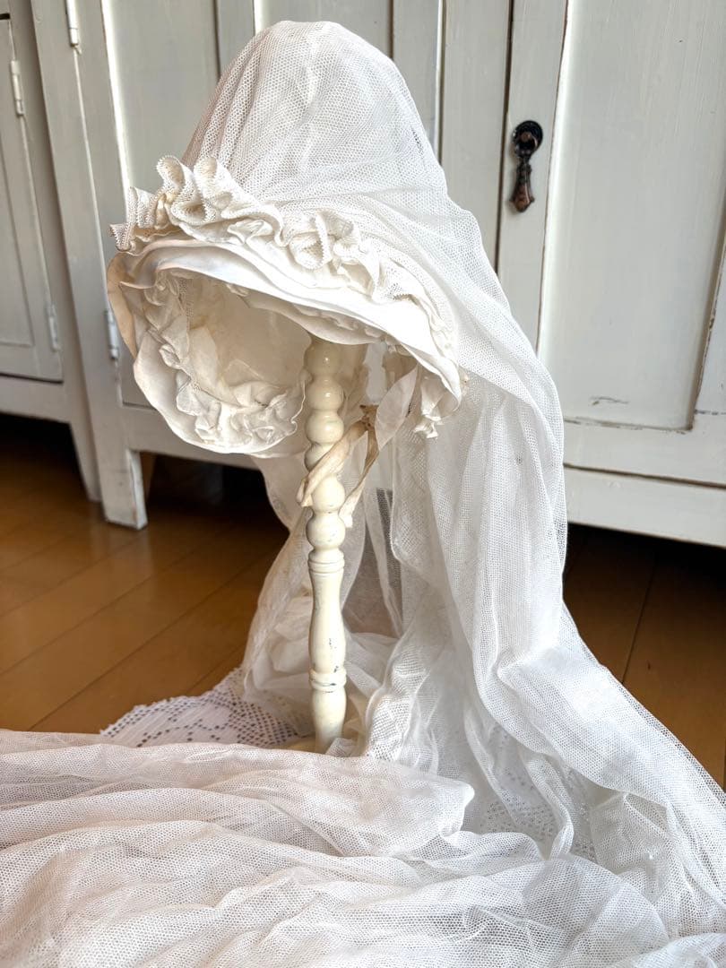 フランスアンティーク　セカンドコミュニオン　ヴェール　ボネ　初聖体拝領　ロザリオ