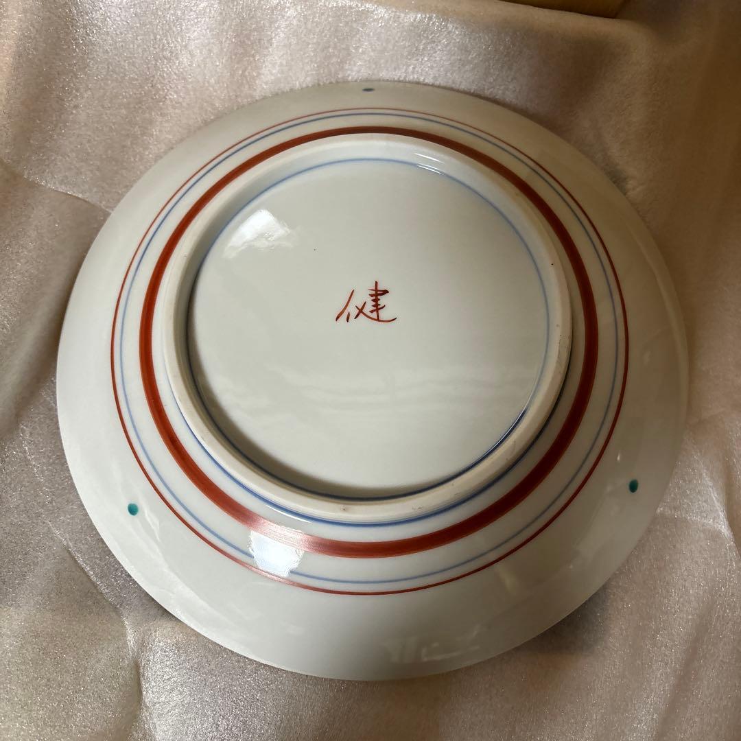 九谷焼　越田健一郎　色絵雷鳥図　絵皿