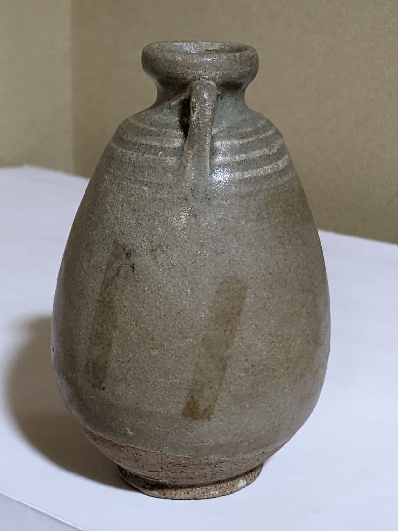 ♦中国 古玩 古陶磁 青磁 双耳 瓶 小壺 骨董品 アンティーク コレクション