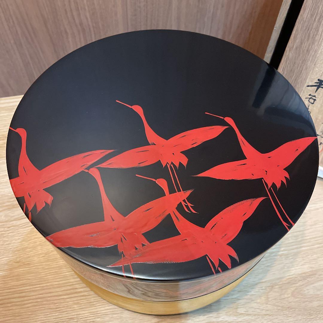 平安堂　山田平安堂　光悦鶴　蒔絵　丸重箱