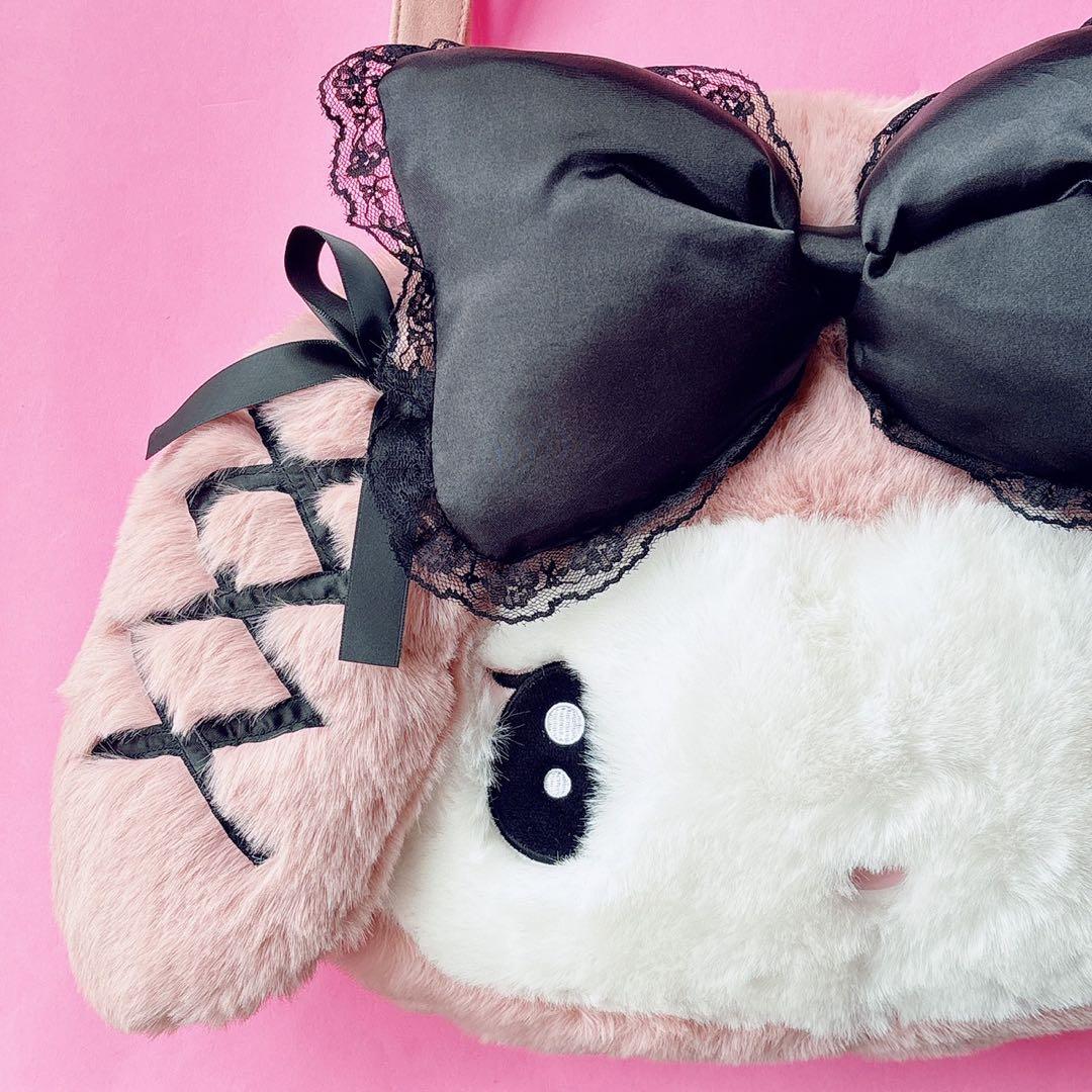 ♡ マイメロ 2025年初売り 真夜中のメロクロ フェイス形トートバッグ ♡