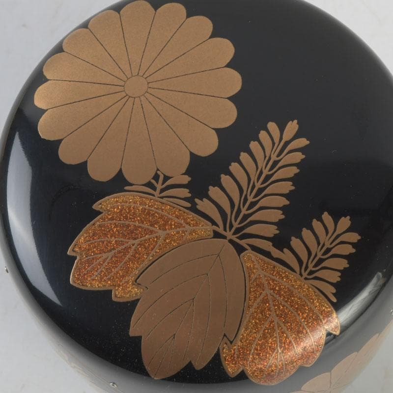 茶道具　呉藤童甫作　菊桐秋草蒔絵　大棗　堀内宗完(兼中斎)極め箱　V　9702