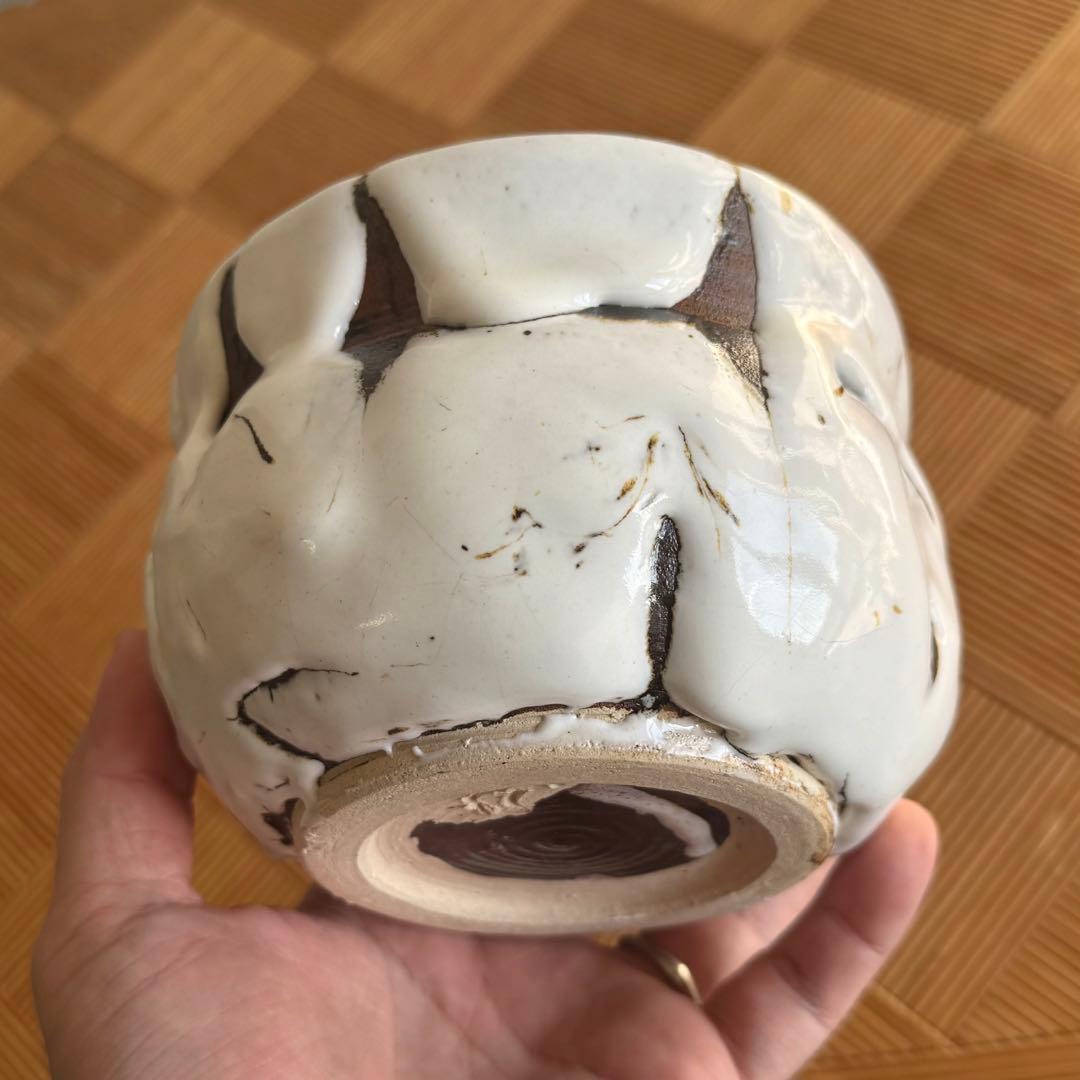 SNT1396 萩焼 鬼白 作家物 茶碗 茶道具 抹茶茶碗 伝統工芸品 鬼萩
