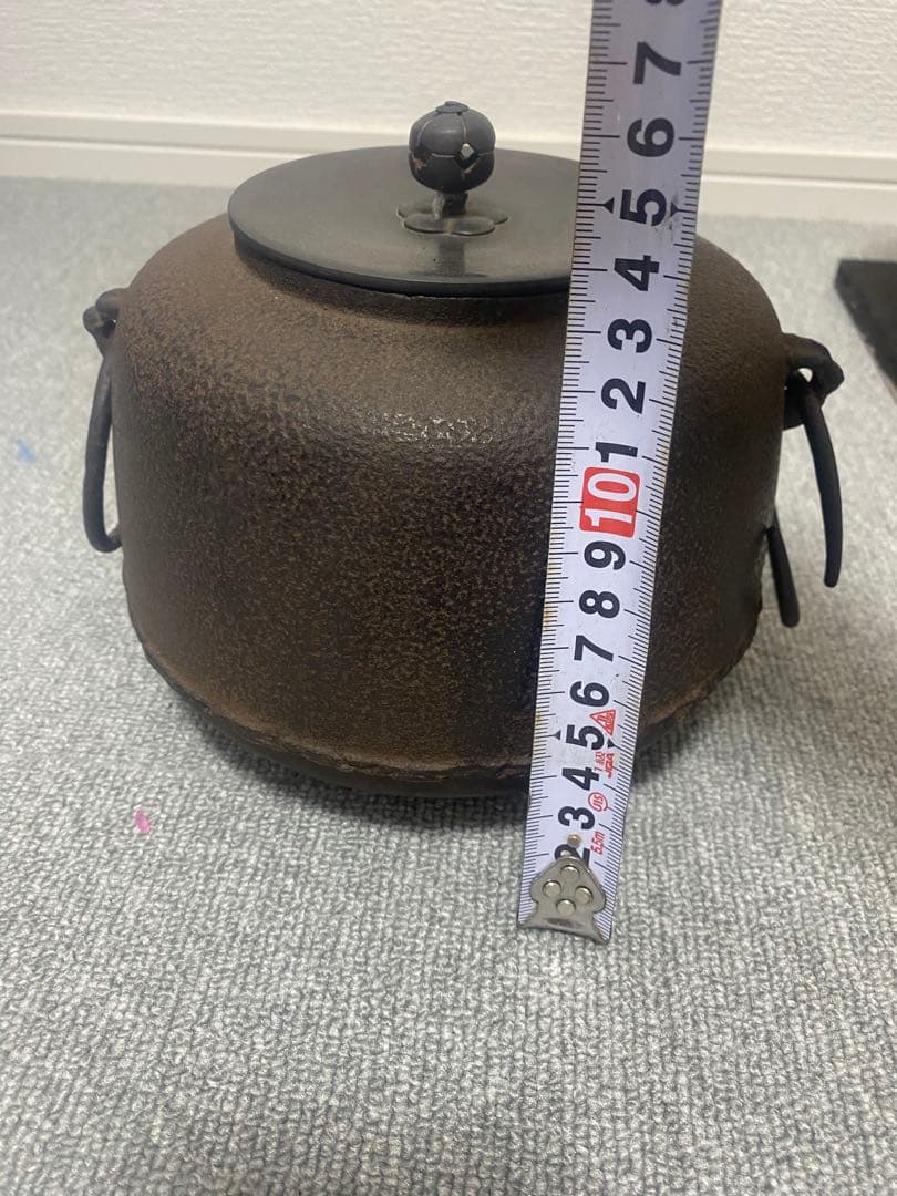 創巧野々田 風炉型電熱器とあじろ鉄 茶釜 セット