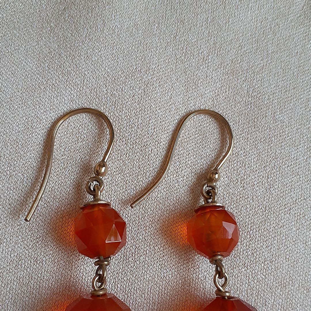 K9コーネリアンドロップピアス