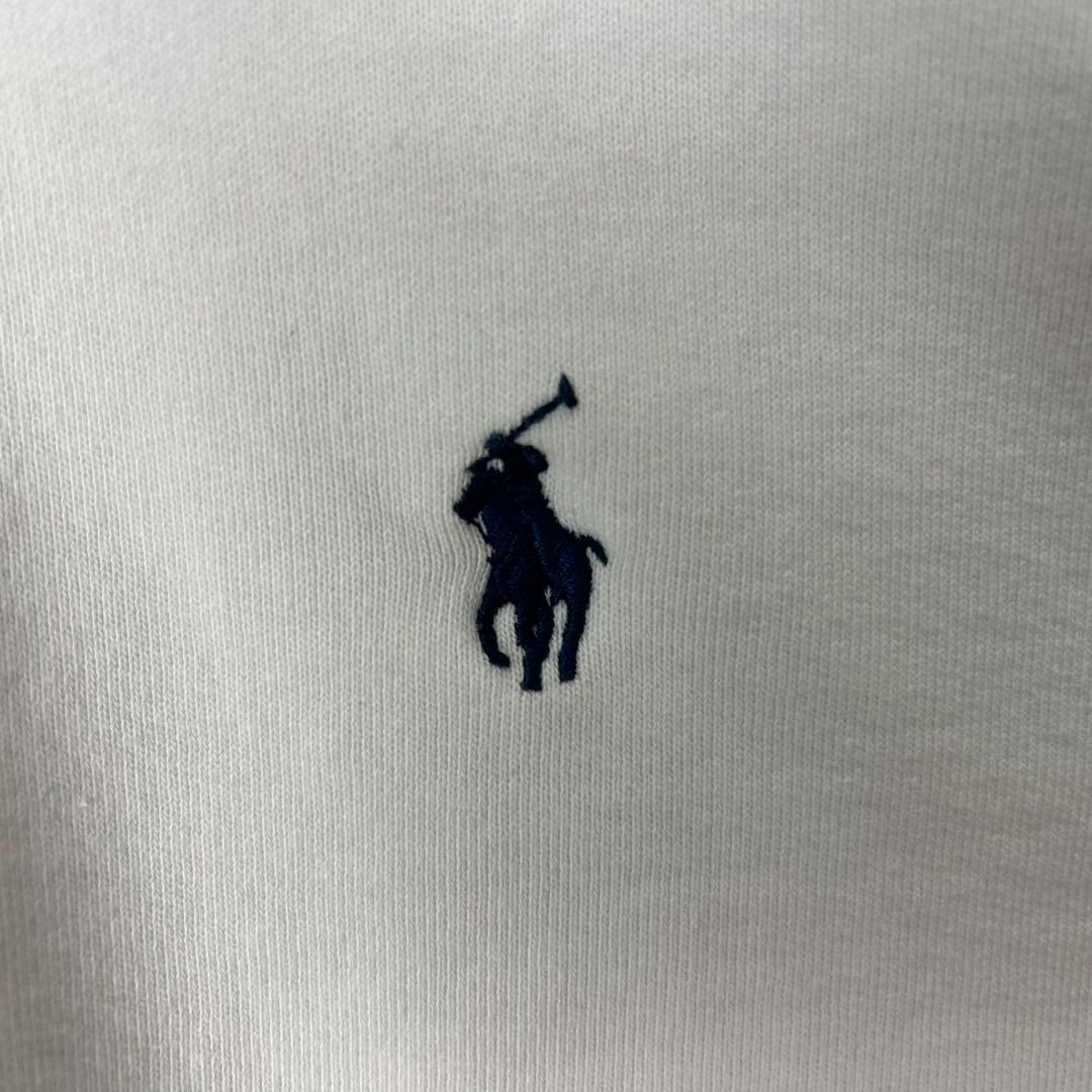 ラルフローレン 刺繍ロゴ ポロシャツ ラガーシャツ ホワイト L 4947