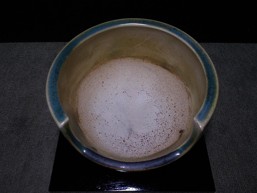 茶道具 風炉釜セット 霰茶釜 釜環 未使用五徳 織部風炉 敷板 前瓦 送料込み