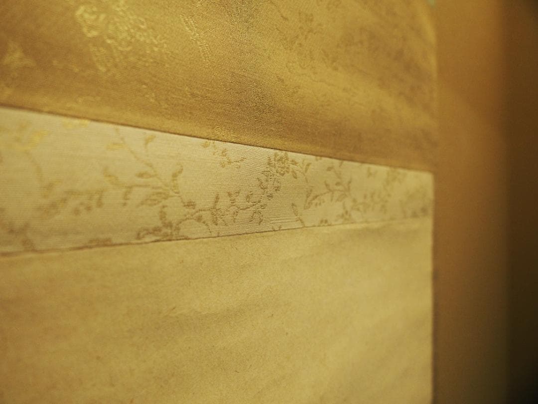 岸連山自筆『柳に蛍図』掛軸   江戸後期