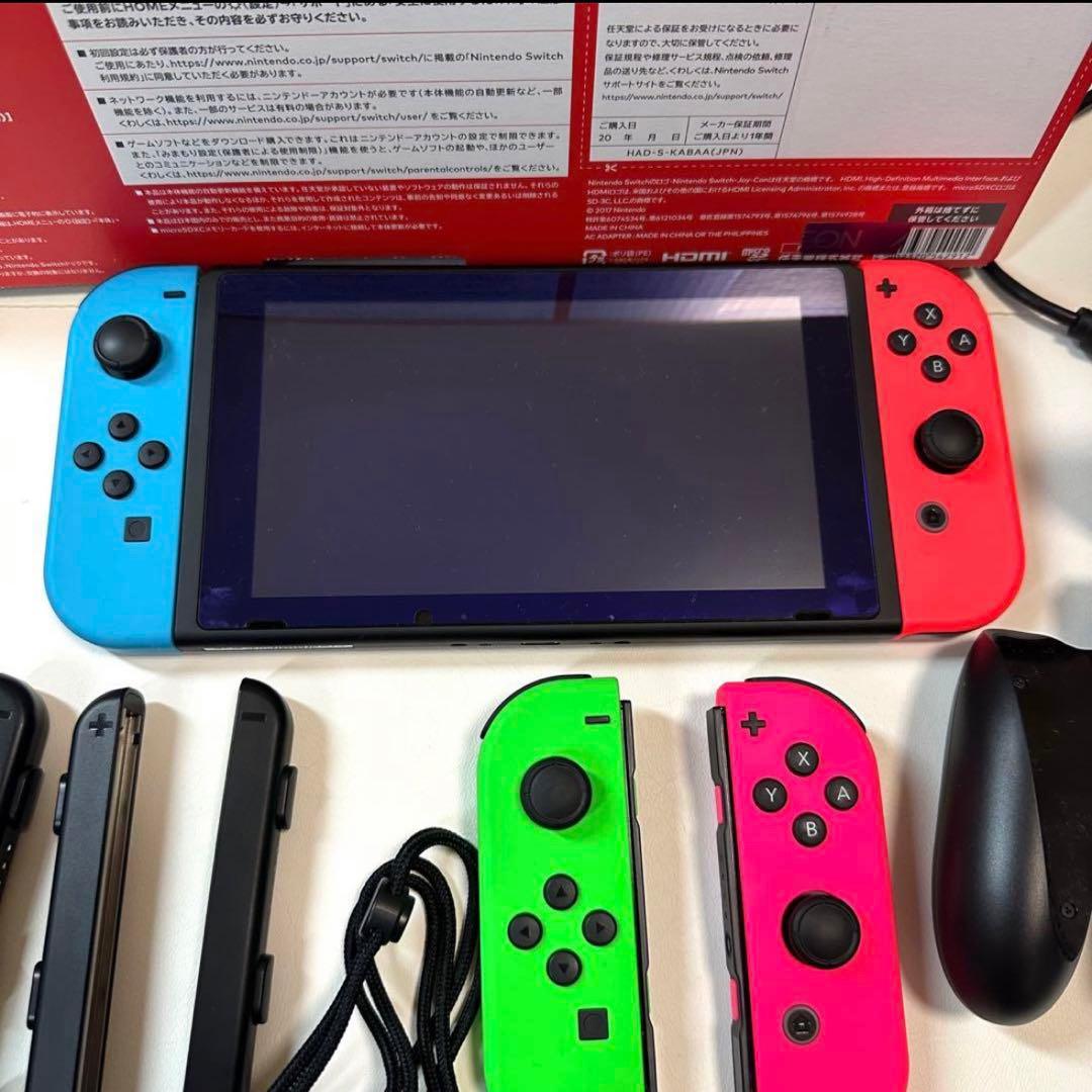 Nintendo Switch 本体 ジョイコン付き　付属品＋ソフト5つ