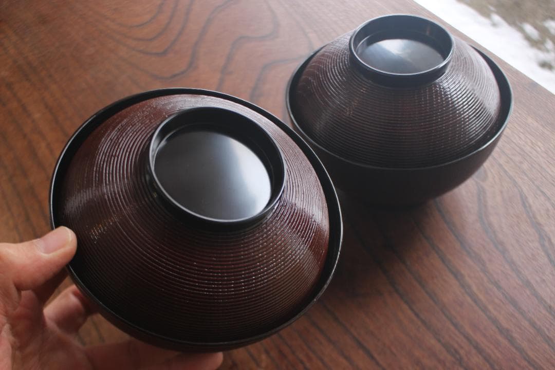 時代逸品！極上千筋糸目に優美な見返し唐草蒔絵の映えるお椀2点（検輪島塗雑煮