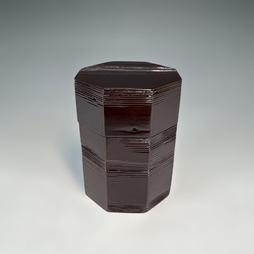 【中古品】茶道具　不賢斎造　八角茶器　国宝待庵古材を以て　武田士延書付（共箱）