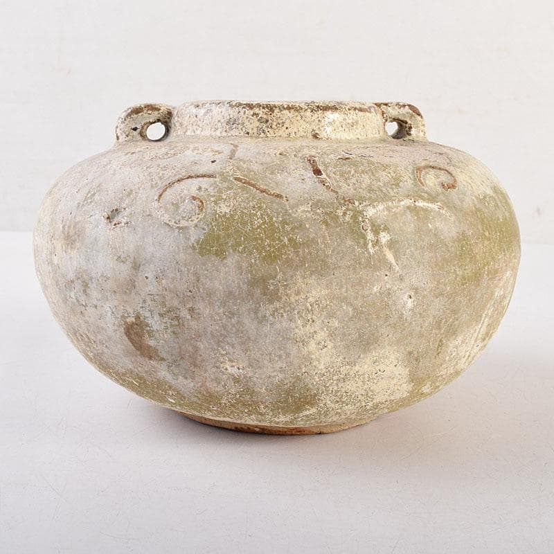 タイ古陶磁　スンコロク　宋胡録　油壷　双耳壷　時代箱　V　R8851