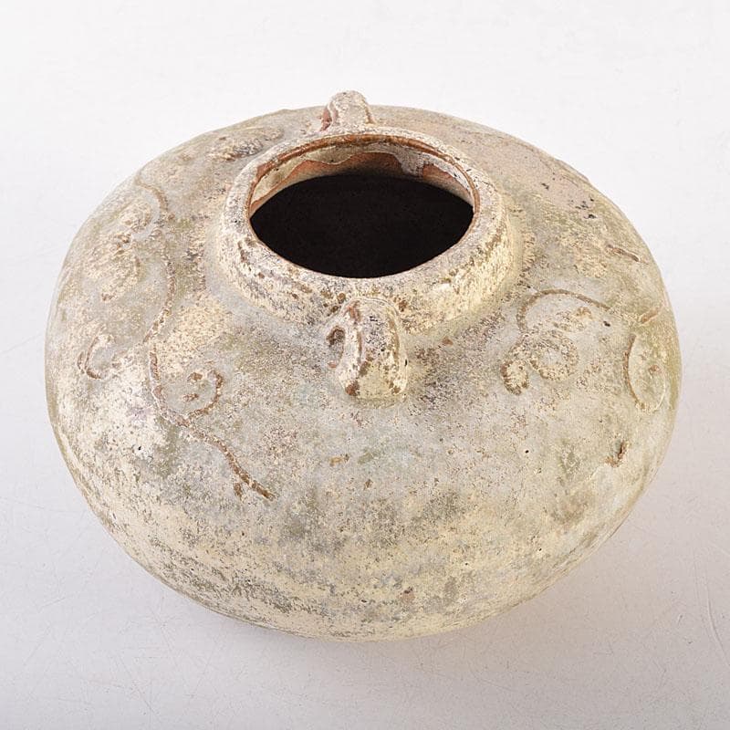 タイ古陶磁　スンコロク　宋胡録　油壷　双耳壷　時代箱　V　R8851