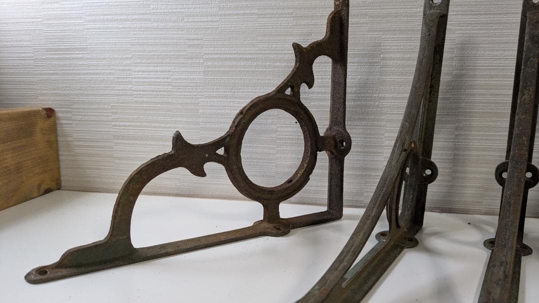 アンティーク　棚受け　アイアンブラケット　2種類　6個セット
