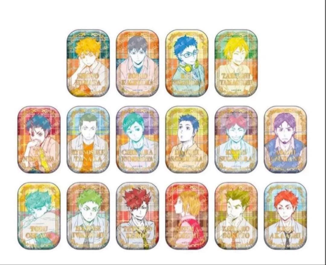 ハイキュー!! スクエア缶バッジ オフショット×カラー 第一弾 第二弾セット