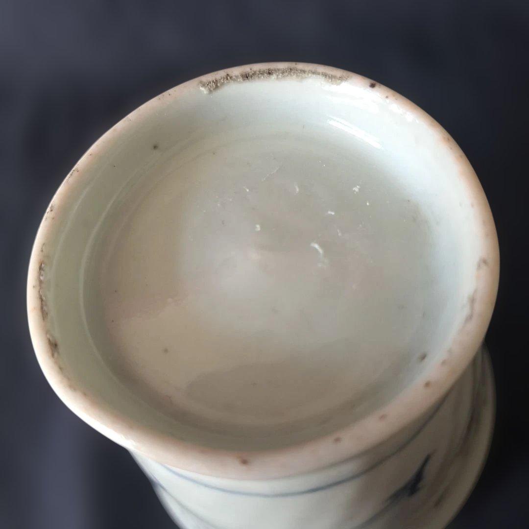 「400年前のロマン！ 初期伊万里 蕎麦ちょこ」 染付猪口(直径8cm) 骨董ア